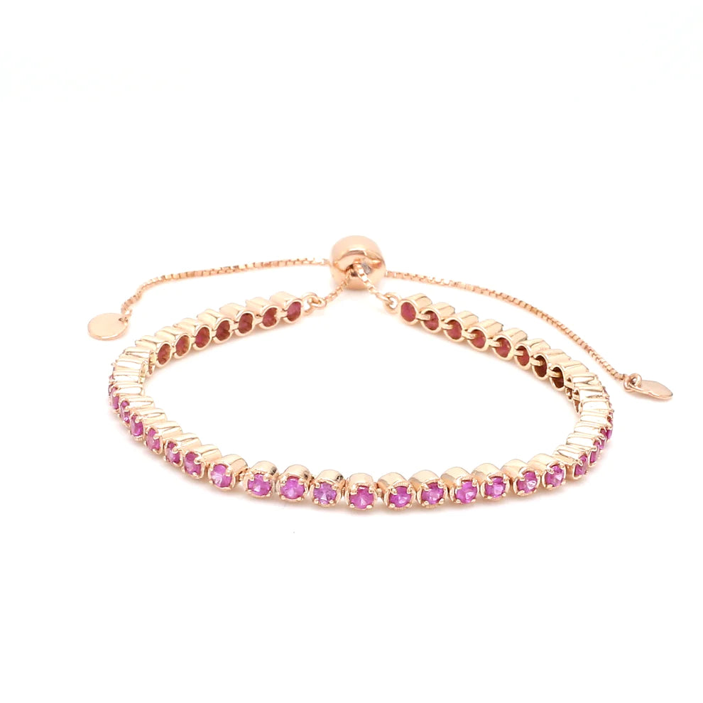 Hot Pink Sapphire Bolo Bracelet